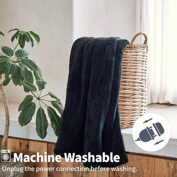 Heated Blanket Electric Blanket Throw 50''X60''-Heating Blanket with 9 Heat Sett - Picture 6 of 7